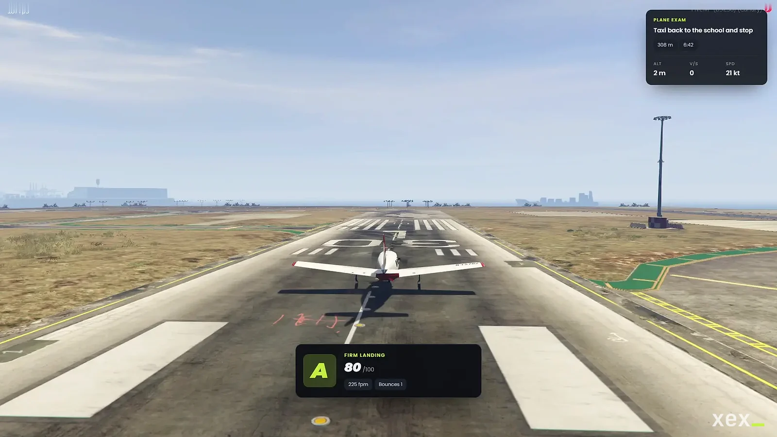 Every landing is scored from S to F, and the grade multiplies the pay